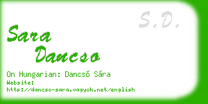sara dancso business card